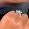 8ct Cushion Cut Blue Sapphire Halo Paved Cocktail Ring