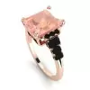 8ct Emerald Cut Morganite Pink Sapphire Engagement Ring