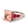 8ct Emerald Cut Morganite Pink Sapphire Engagement Ring