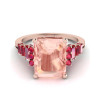 8ct Emerald Cut Morganite Pink Sapphire Engagement Ring