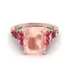 8ct Emerald Cut Morganite Pink Sapphire Engagement Ring