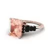 8ct Emerald Cut Morganite Pink Sapphire Engagement Ring