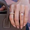 10ctw Cushion Cut Morganite Pink Sapphire Eternity Ring