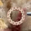 10ctw Cushion Cut Morganite Pink Sapphire Eternity Ring