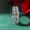 12ctw Emerald Cut White Sapphire Eternity Ring