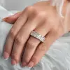 12ctw Emerald Cut White Sapphire Eternity Ring