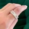 12ctw Emerald Cut White Sapphire Eternity Ring