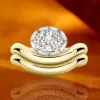 2ct Oval Cut White Sapphire Wave Shank Engagement Ring