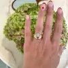 2ct Oval Cut White Sapphire Wave Shank Engagement Ring