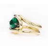 5.8ct Oval Cut Emerald Split Shank Engagement Ring