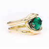 5.8ct Oval Cut Emerald Split Shank Engagement Ring