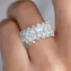 13ctw Marquise Cut White Sapphire Bold Eternity Ring