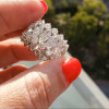 13ctw Marquise Cut White Sapphire Bold Eternity Ring