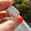 13ctw Marquise Cut White Sapphire Bold Eternity Ring