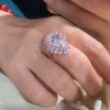 5ct Pear Cut White Sapphire Vintage Cocktail Ring