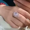 5ct Pear Cut White Sapphire Vintage Cocktail Ring