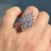 5ct Pear Cut White Sapphire Vintage Cocktail Ring