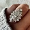 5ct Pear Cut White Sapphire Vintage Cocktail Ring