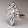 5ct Pear Cut White Sapphire Vintage Cocktail Ring