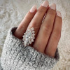 5ct Pear Cut White Sapphire Vintage Cocktail Ring