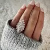 5ct Pear Cut White Sapphire Vintage Cocktail Ring