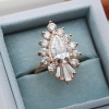 5ct Pear Cut White Sapphire Vintage Cocktail Ring