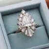 5ct Pear Cut White Sapphire Vintage Cocktail Ring