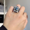 2.5ct Cushion Cut Sapphire Halo Cocktail Ring