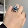 2.5ct Cushion Cut Sapphire Halo Cocktail Ring