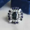 2.5ct Cushion Cut Sapphire Halo Cocktail Ring