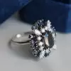 2.5ct Cushion Cut Sapphire Halo Cocktail Ring