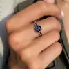 3ct Cushion Cut Rainbow Topaz Three-Sided Engagement Ring