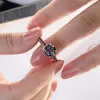 3ct Cushion Cut Rainbow Topaz Three-Sided Engagement Ring