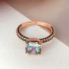 3ct Cushion Cut Rainbow Topaz Three-Sided Engagement Ring