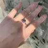 3ct Cushion Cut Rainbow Topaz Three-Sided Engagement Ring