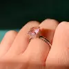 3ct Morganite Pink Sapphire Three-Sided Engagement Ring