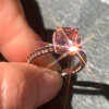 3ct Morganite Pink Sapphire Three-Sided Engagement Ring