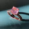 3ct Morganite Pink Sapphire Three-Sided Engagement Ring