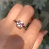 3ct Morganite Pink Sapphire Three-Sided Engagement Ring
