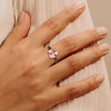 3ct Morganite Pink Sapphire Three-Sided Engagement Ring
