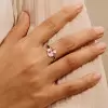 3ct Morganite Pink Sapphire Three-Sided Engagement Ring
