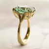 8.4ct Cushion Cut Green Sapphire Vintage Leaf Ring