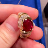 5ct Oval Cut Ruby Vintage Swirl Cocktail Ring