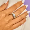 3.8ct Round Cut Curved Wave Engagement Ring