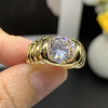3.8ct Round Cut Curved Wave Engagement Ring