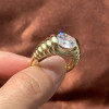 3.8ct Round Cut Curved Wave Engagement Ring