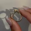 3.8ct Round Cut Curved Wave Engagement Ring