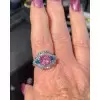 5.6ct Cushion Cut Fuchsia Sapphire Cocktail Ring
