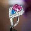 5.6ct Cushion Cut Fuchsia Sapphire Cocktail Ring