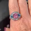 5.6ct Cushion Cut Fuchsia Sapphire Cocktail Ring